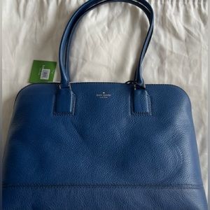 NWT Kate Spade Atlantic Blue leather bag with laptop case